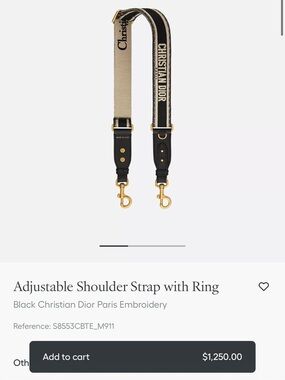 Dior adjustable shoulder strap